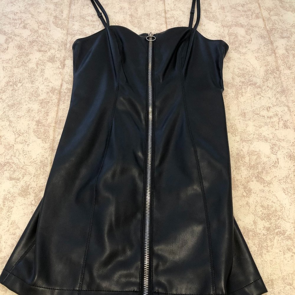 Vegan Leather Bodycon Party Dress